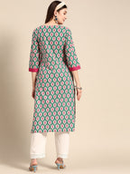 Sangria Women Ethnic Motifs Printed Angrakha Kurta | Grocsy