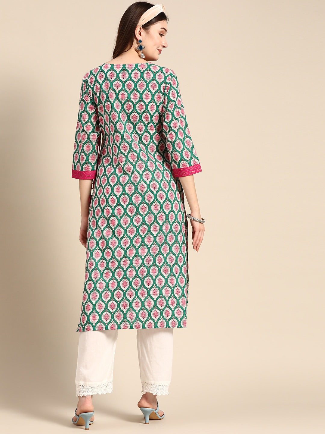 Sangria Women Ethnic Motifs Printed Angrakha Kurta | Grocsy
