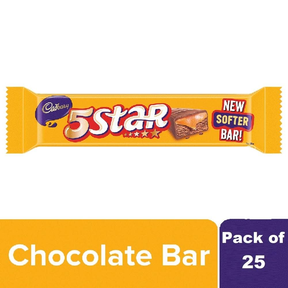 Cadbury 5 Star Chocolate Bar, 33 gm (Pack of 25) | Grocsy
