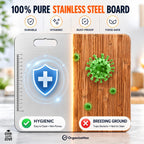 OrganizeMee Stainless Steel Chopping Board (Medium)(31.8CM X 21CM) | Grocsy