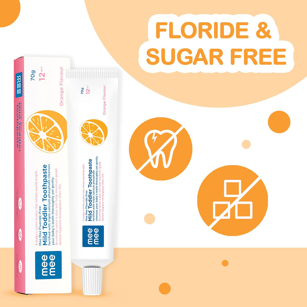 Mee Mee Fluoride-Free Mild Toddler Toothpaste - Orange Flavor | Grocsy