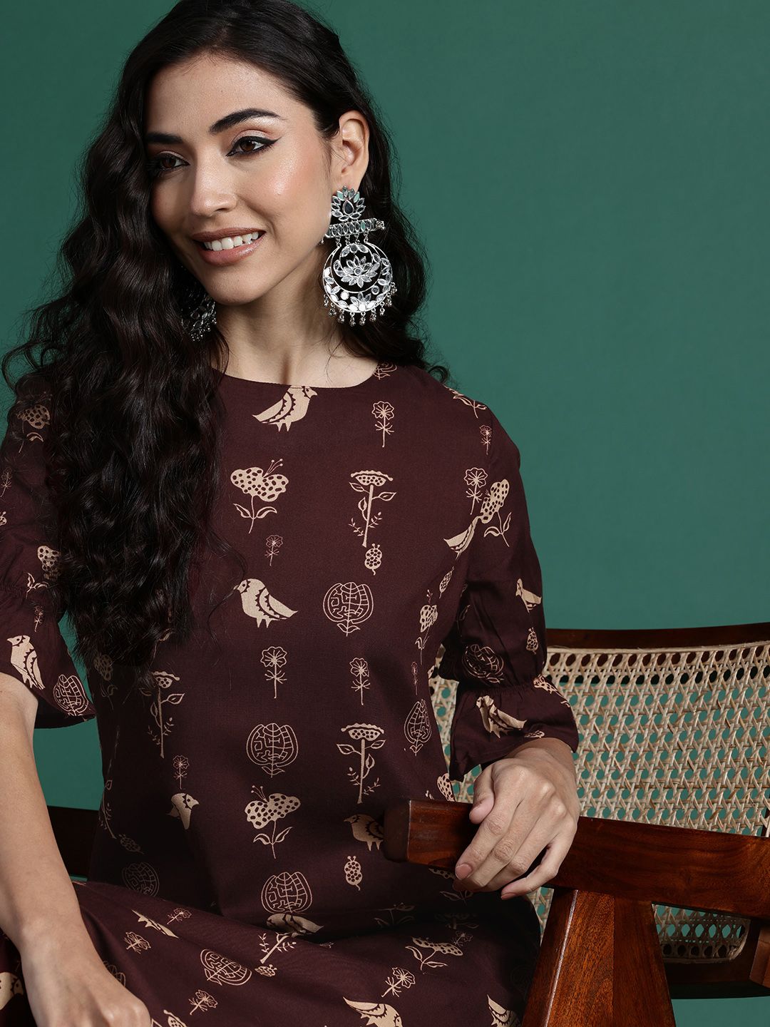 Sangria Women Ethnic Motifs Printed Kurta | Grocsy