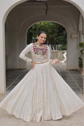 Lorenvalley Fashion White Roman Silk with Attractive Gota-Patti Lace Lehenga Choli | Grocsy