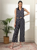 Yufta Blue Cotton Polka Top | Grocsy