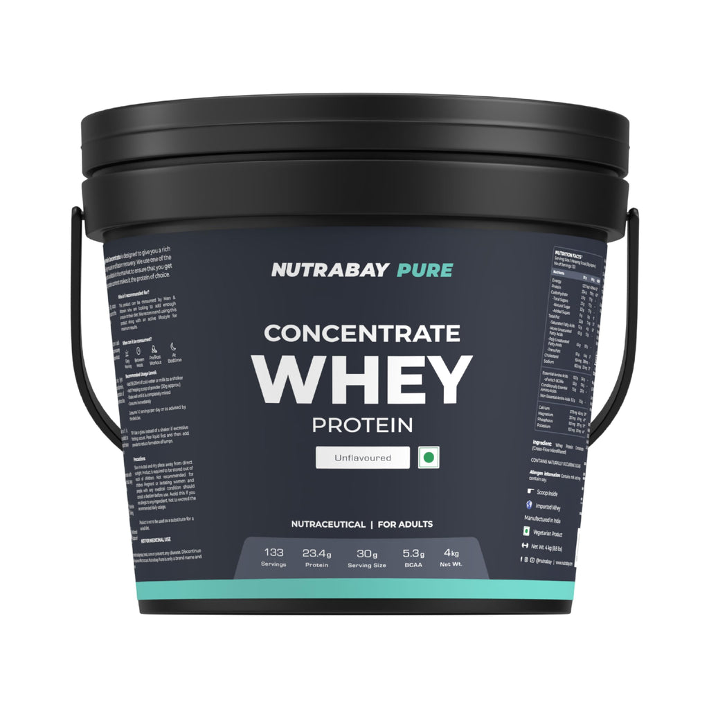 Nutrabay Concentrate Whey Protein Powder – Unflavoured | Grocsy