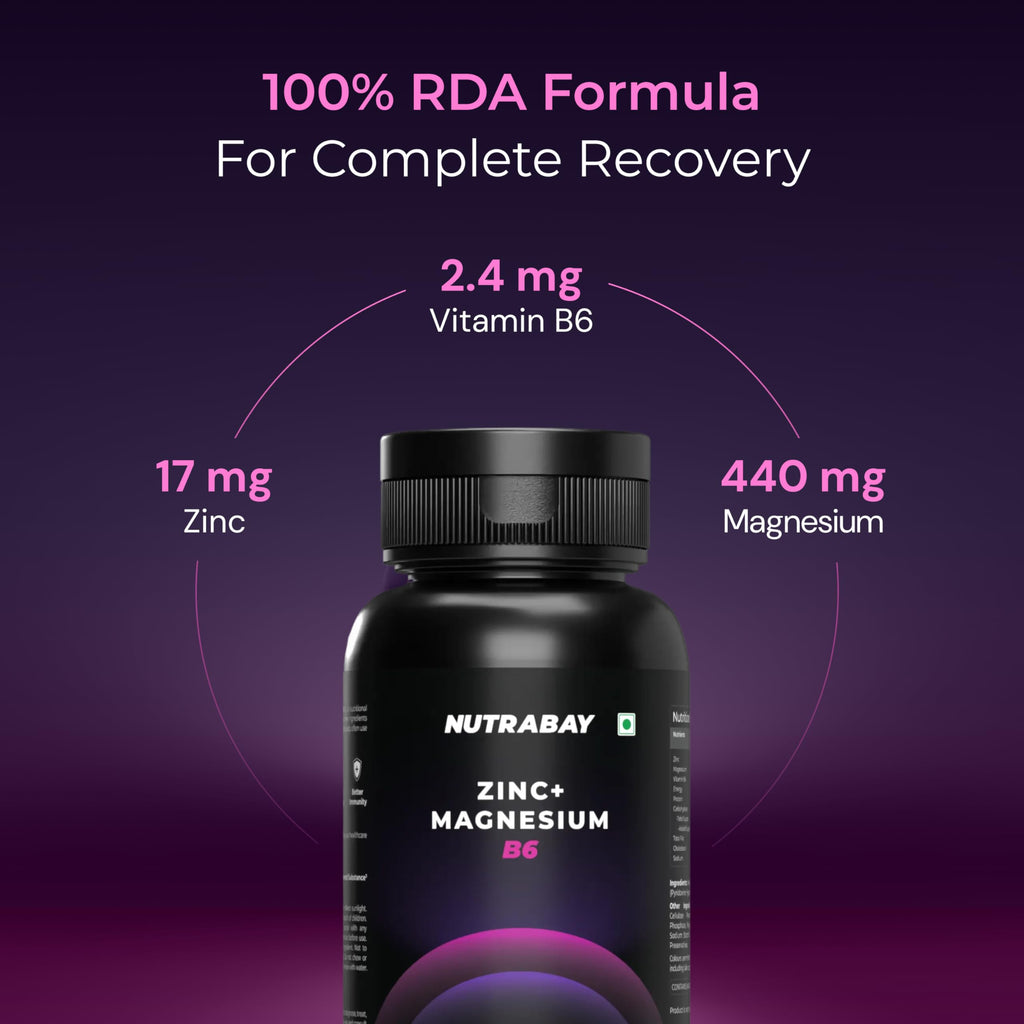 Nutrabay Zinc+ Magnesium B6 - 60 Tablets | Grocsy