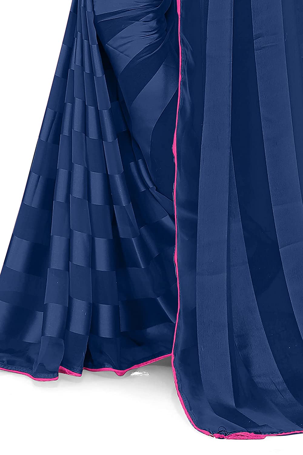 Mirchi Fashion Women'S Georgette Shiny Satin Stripes Laining Pattern Saree | Grocsy