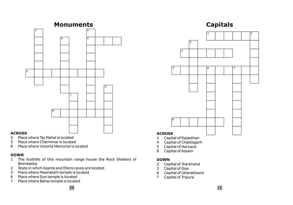 Scholars Hub Crossword Puzzle Book For Kids (Easy-1, Tricky-2, Difficult-3) (Set Of 3 Books) (144 Pages ) ( With Answers) | Grocsy