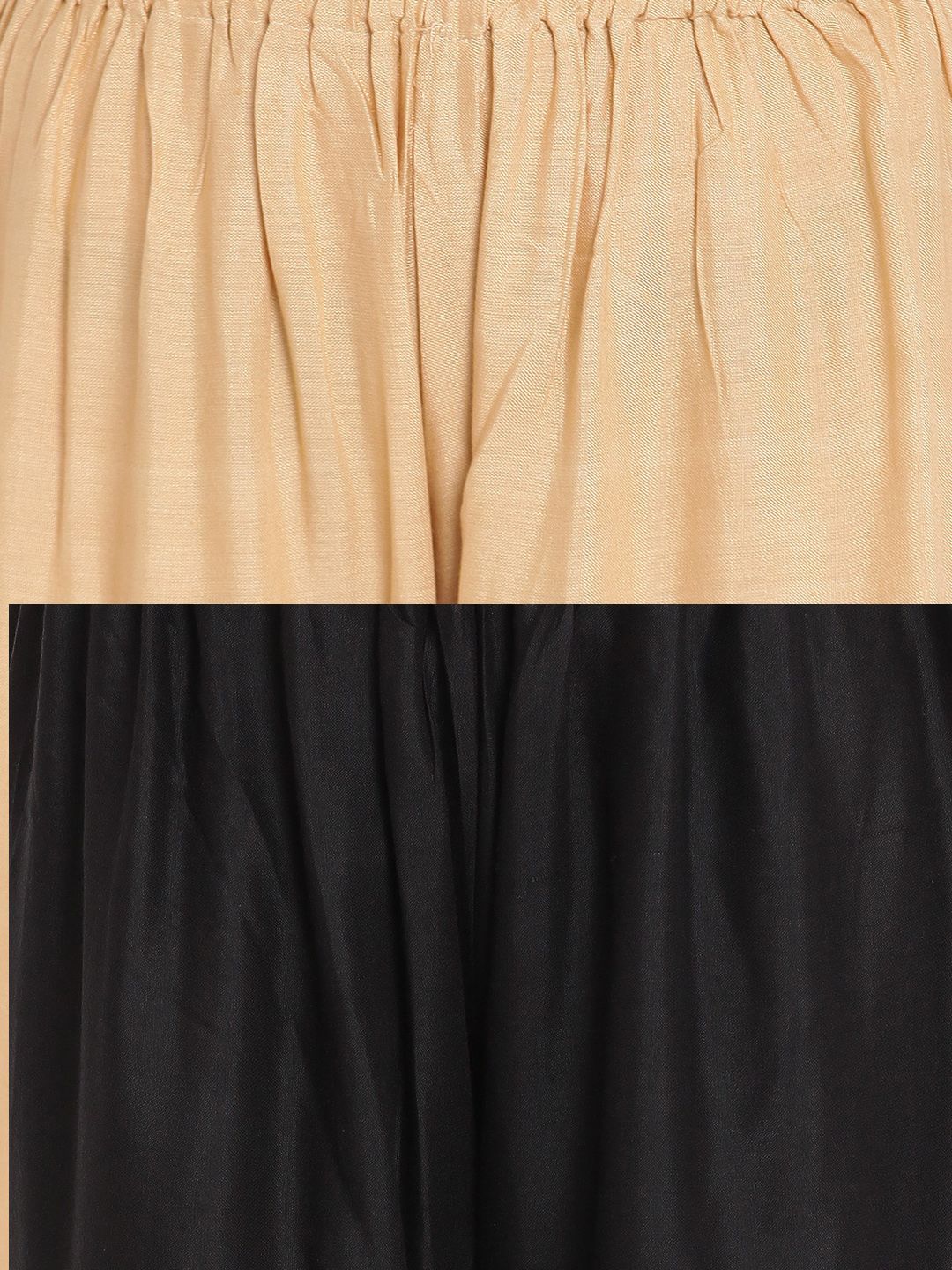 TAG 7 Women Pack Of 2 Black & Beige Solid Flared Palazzos | Grocsy