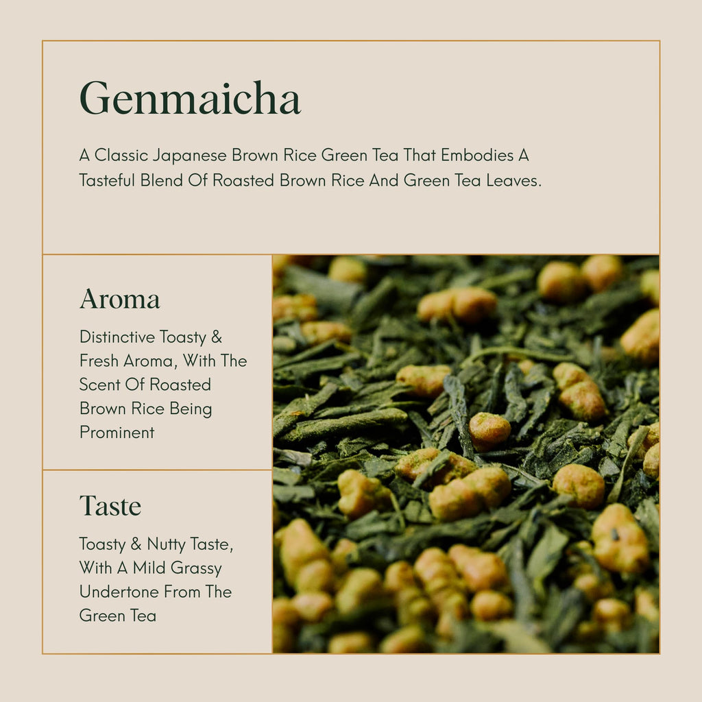 ILEM JAPAN Genmaicha Japanese Brown Rice Roasted Green Tea | Grocsy
