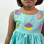 ArthLife Cyan Candy Party Wear Dress | Grocsy