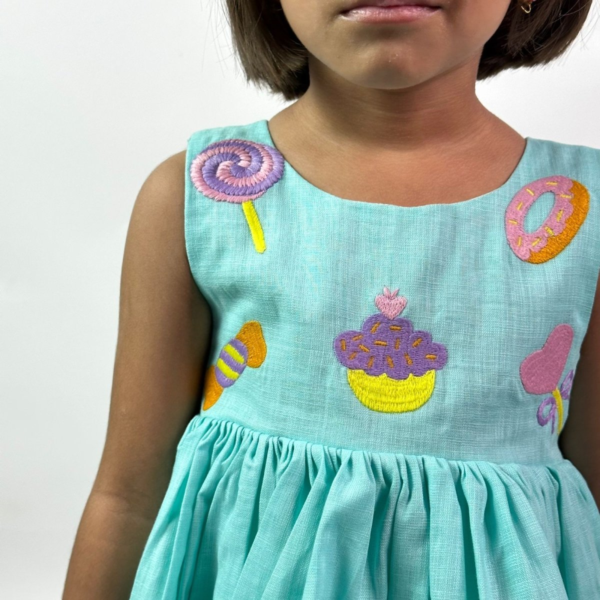 ArthLife Cyan Candy Party Wear Dress | Grocsy