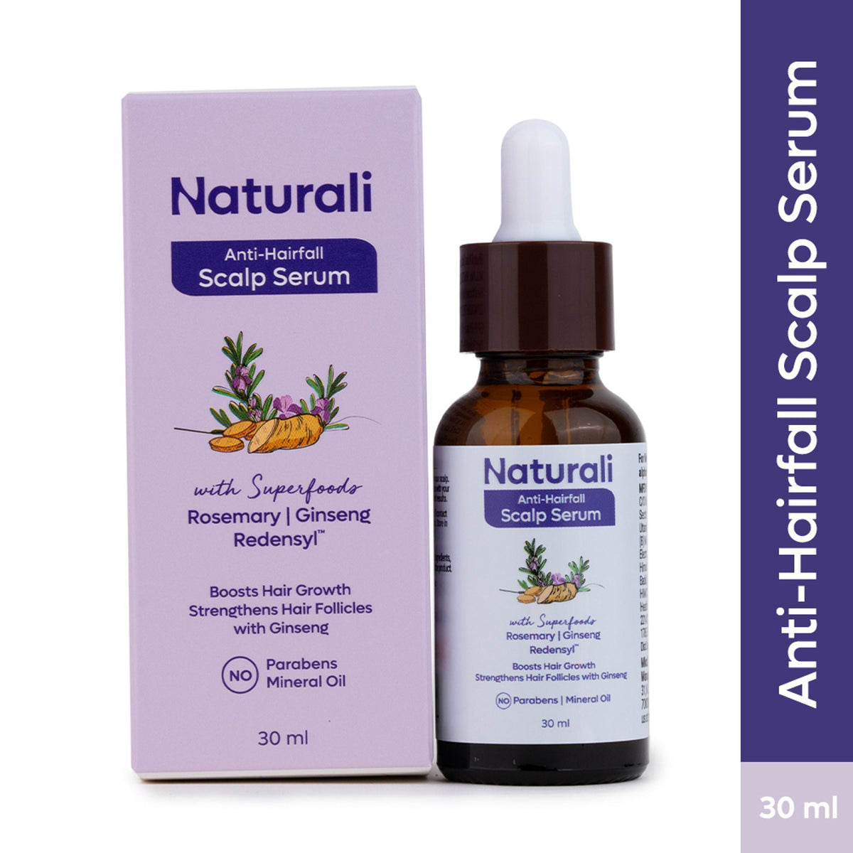Naturali Anti-Hairfall Scalp Serum with Rosemary, Ginseng & Redensyl | Grocsy