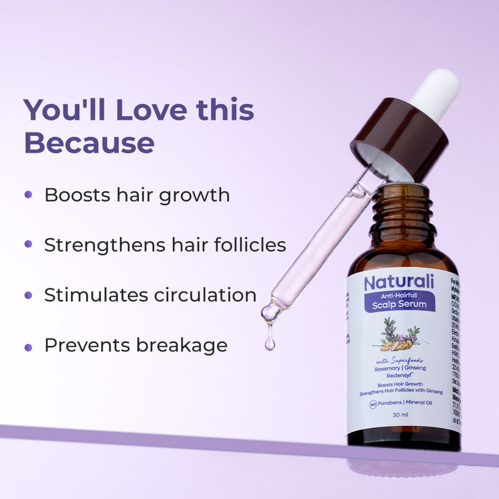 Naturali Anti-Hairfall Scalp Serum with Rosemary, Ginseng & Redensyl | Grocsy