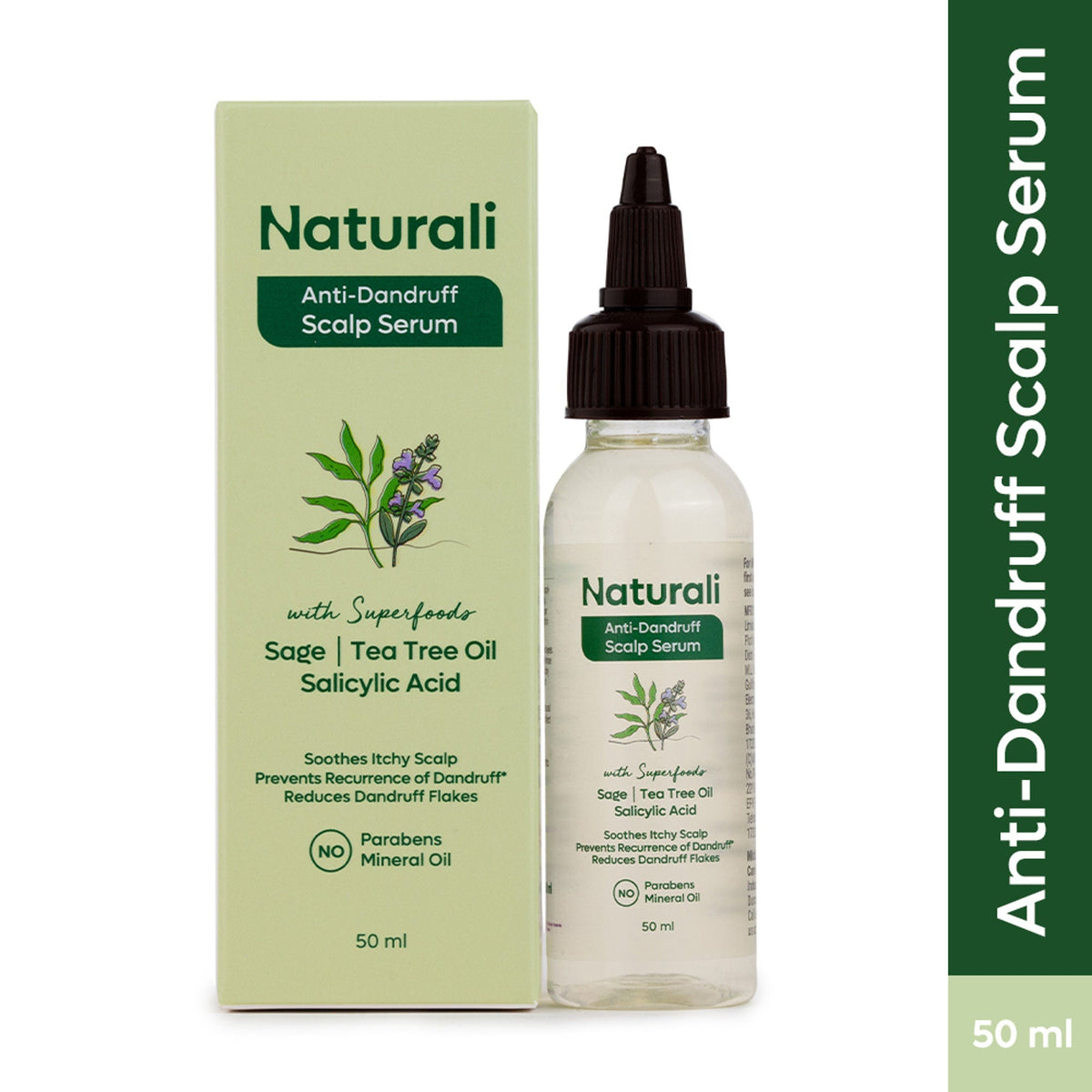 Naturali Anti-Dandruff Scalp Serum with Sage,Tea Tree Oil & Salicylic Acid | Grocsy