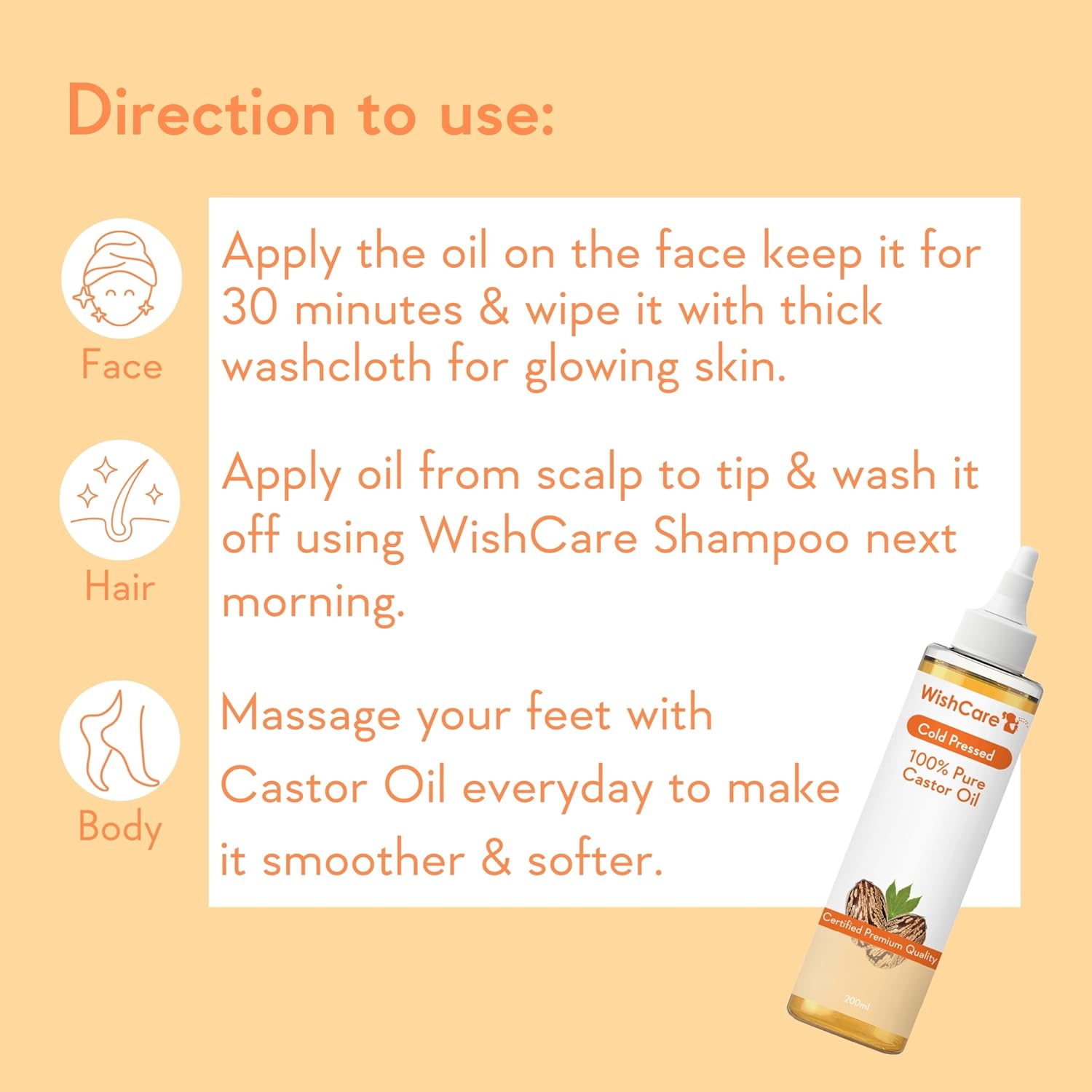 WishCare Premium Cold Pressed Castor Oil | Grocsy
