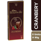 Cadbury Bournville Dark Chocolate Bar with Cranberry, 80g (Pack of 5) | Grocsy
