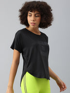 MKH Women Typography Printed Dri-FIT Sports T-shirt | Grocsy