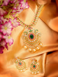 Saraf RS Jewellery Women Gold-Toned & Multi-Coloured CZ-Studded Handcrafted Jewellery Set | Grocsy