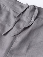 Juniper Grey Solid Rayon Flex Slim Fit Women Pants With Two Pockets | Grocsy