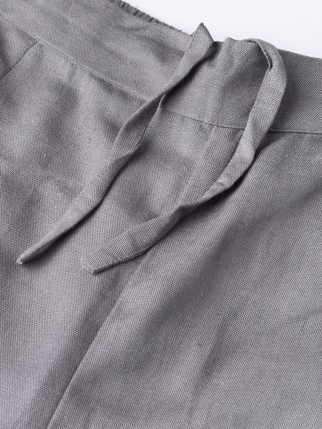 Juniper Grey Solid Rayon Flex Slim Fit Women Pants With Two Pockets | Grocsy