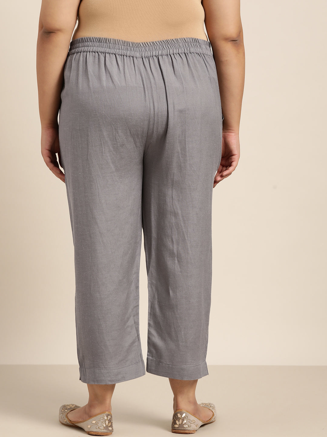Juniper Women Grey Rayon Flex Solid Slim Fit Pant/Slim Pant | Grocsy
