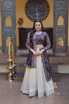 Lorenvalley Fashion Purple Cosmos Fabrics with Zari & Sequins Embroidered work Lehenga Choli with Dupatta | Grocsy