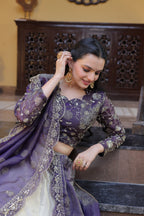 Lorenvalley Fashion Purple Cosmos Fabrics with Zari & Sequins Embroidered work Lehenga Choli with Dupatta | Grocsy