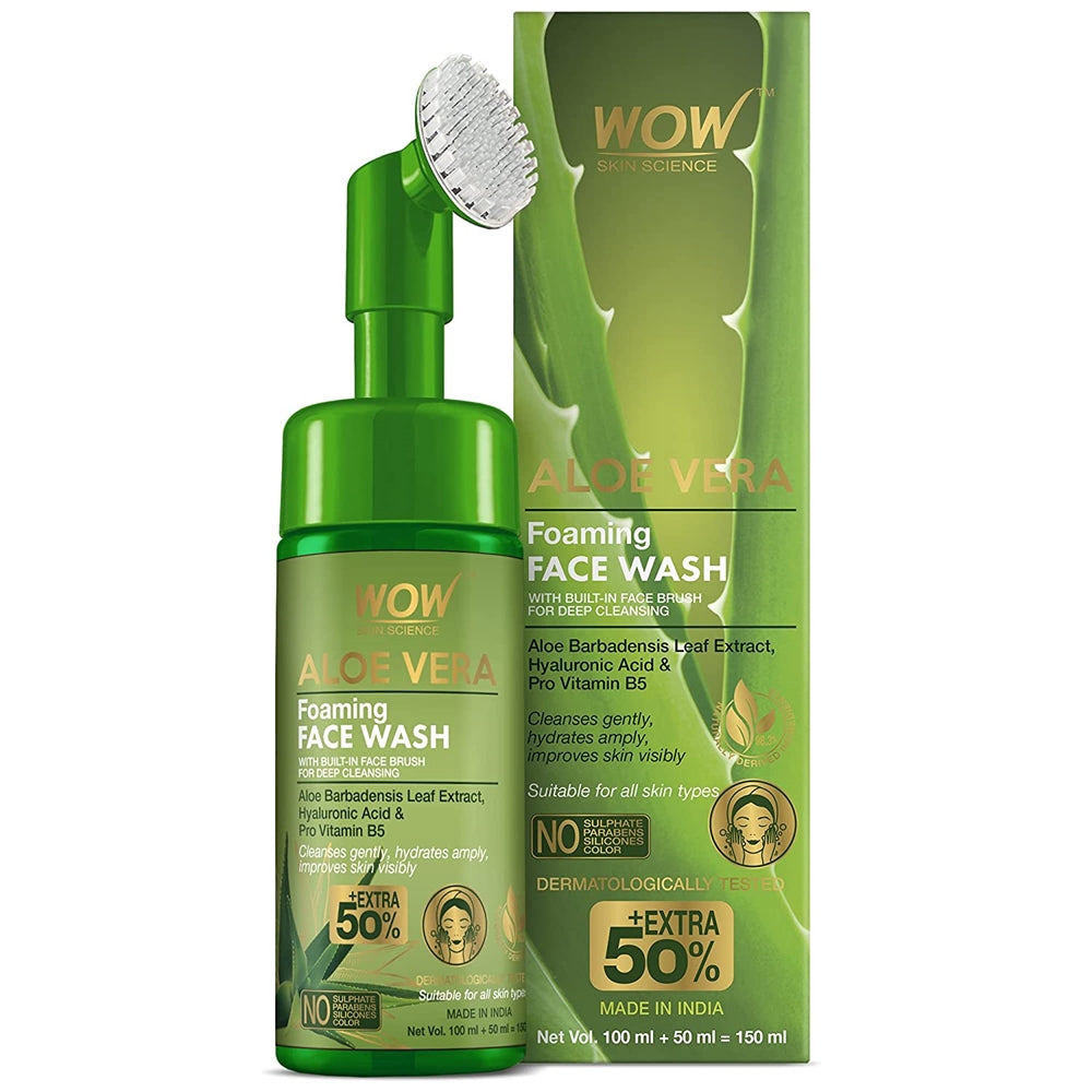 Wow Skin Science Aloe Vera Foaming Face Wash | Grocsy