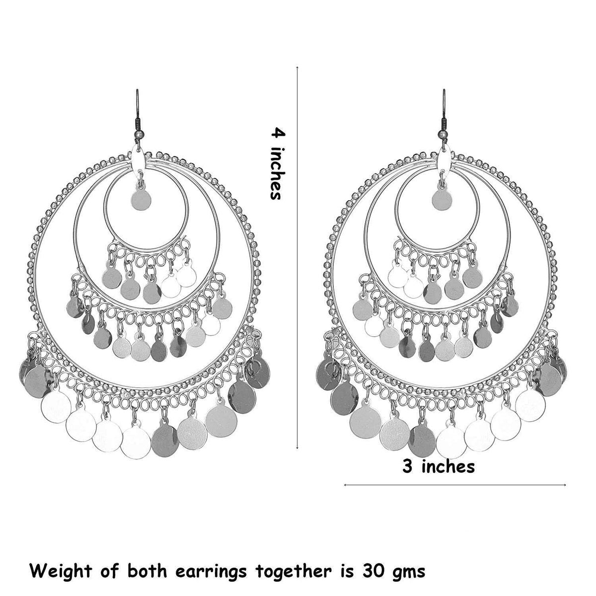 Silver-Plated Alloy Round Silver Earrings - The Pari | Grocsy