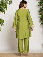 Yufta Green Silk Suit Set | Grocsy