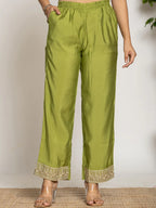 Yufta Green Silk Suit Set | Grocsy