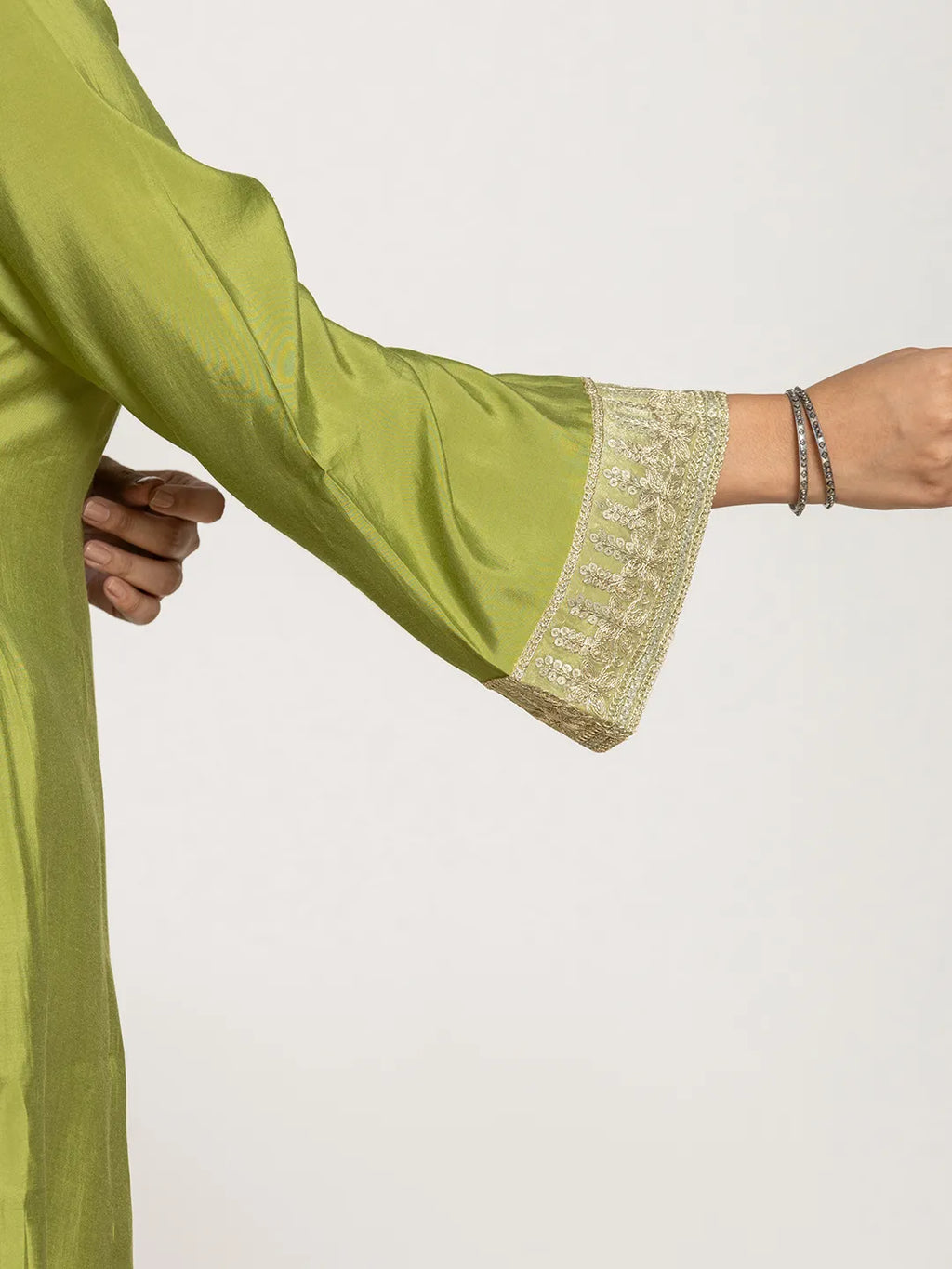 Yufta Green Silk Suit Set | Grocsy