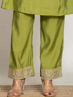Yufta Green Silk Suit Set | Grocsy