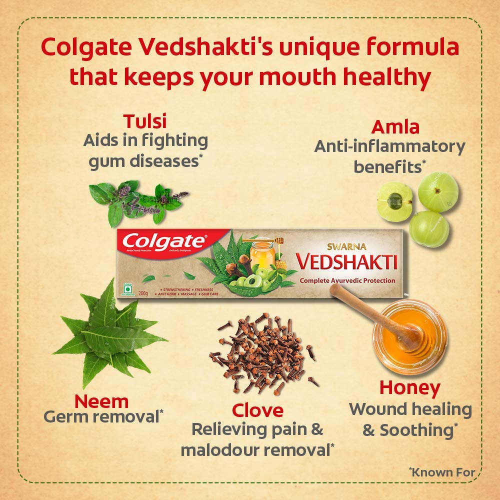 Colgate Swarna Vedshakti Toothpaste | Grocsy