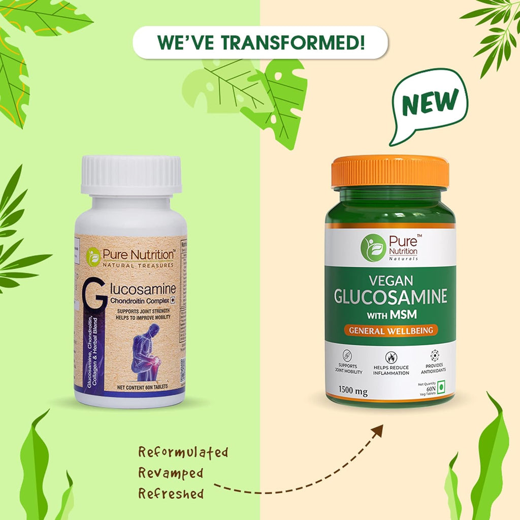 Pure Nutrition Vegan Glucosamine with MSM Veg Tablets | Grocsy