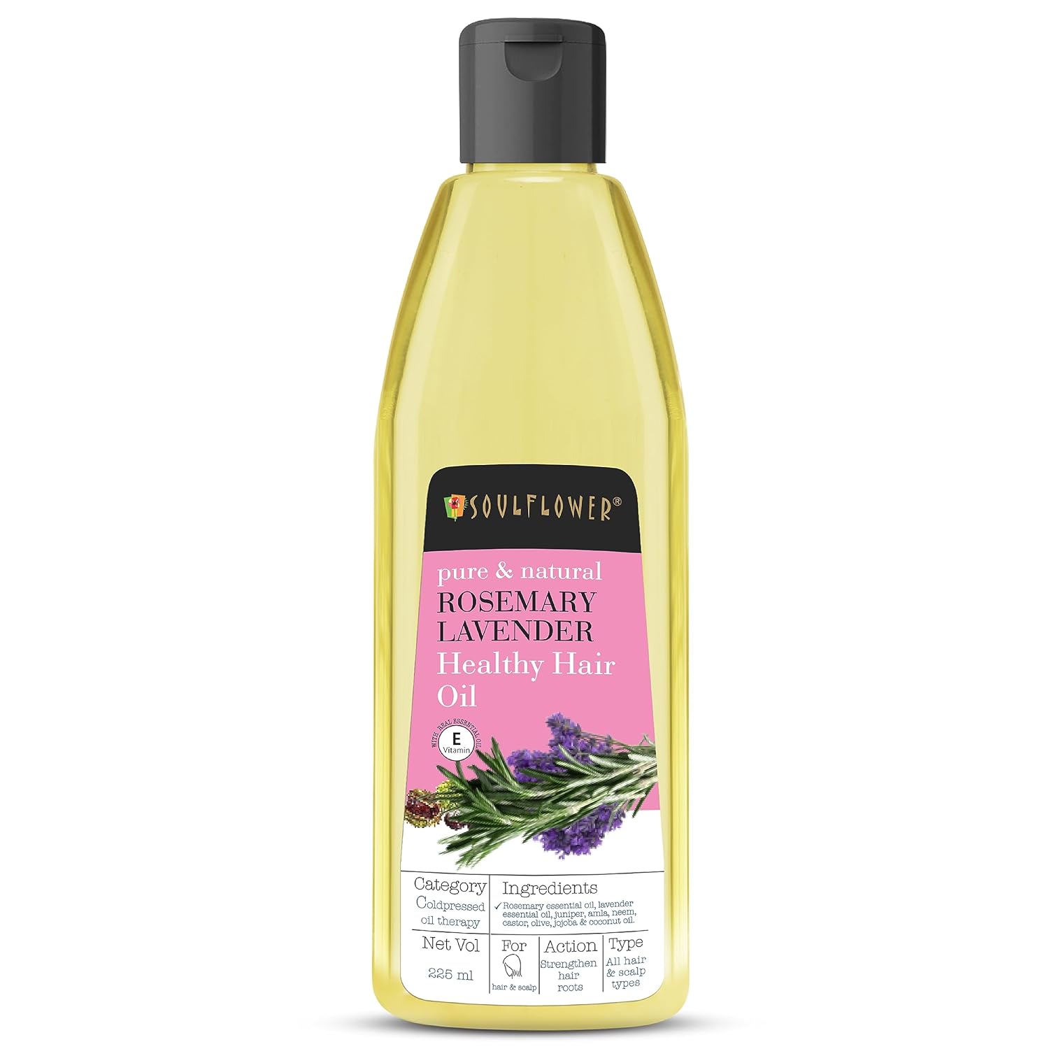 Soulflower Pure & Natural Rosemary Lavender Healthy Hair Oil | Grocsy