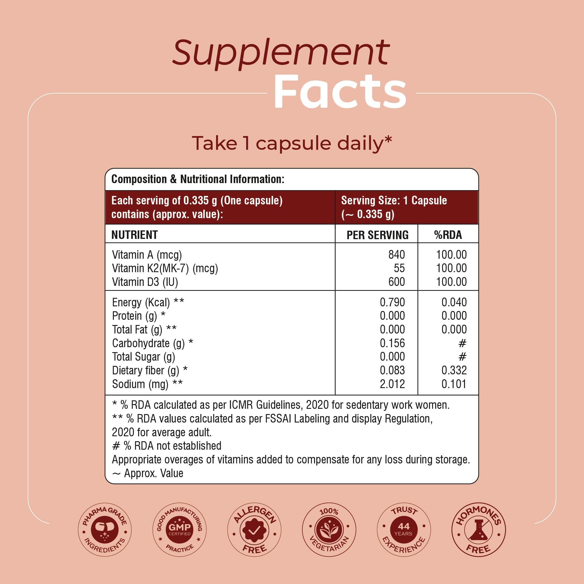 Arth Multivitamin Supplement With Vitamins A, D3 & K2 Capsules | Grocsy