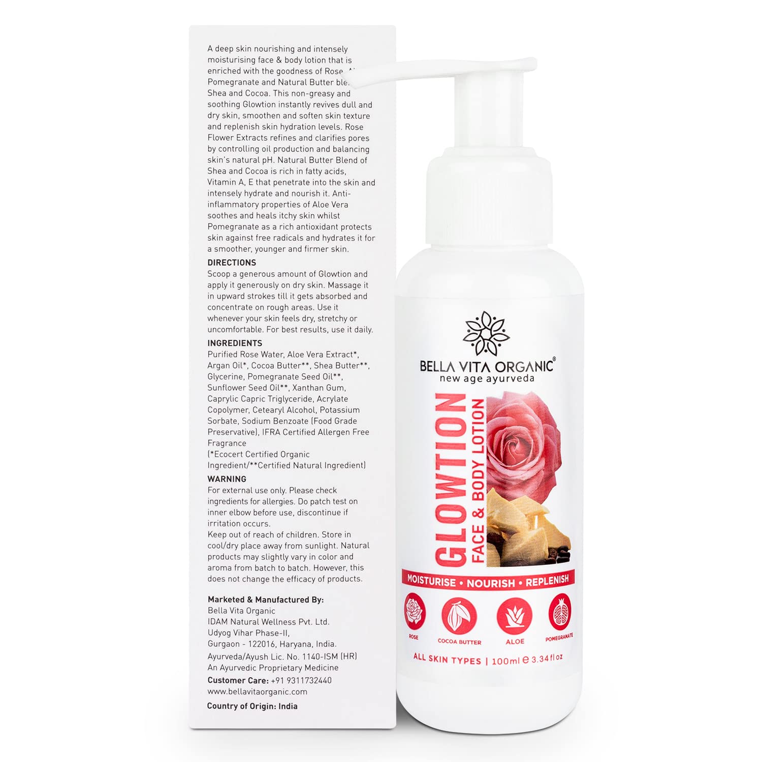 Bella Vita Organic Glowtion Face & Body Butter Lotion | Grocsy