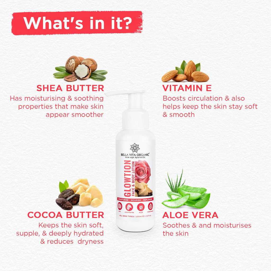 Bella Vita Organic Glowtion Face & Body Butter Lotion | Grocsy