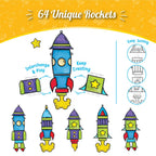 Imagimake Window Art for Kids - Rocket | Suncatcher Kits for Kids, Arts and Crafts for Ages 6-8 | Birthday Gifts for 5 6 7 8 9 10 11 12 Years Old Boys & Girls | Grocsy