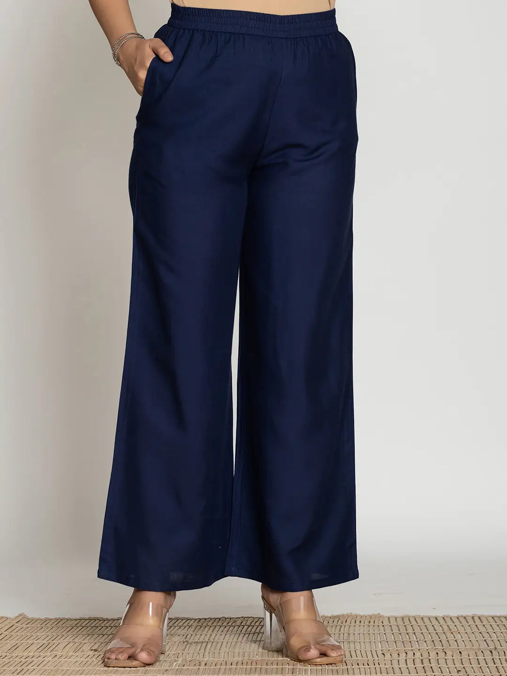 Yufta Blue Cotton Sleeveless Kurta Set | Grocsy