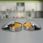 Sumeet Stainless Steel Flat Canisters/Storage Containers Set Of 2Pcs (1.2Ltr,1.5Ltr) | Grocsy