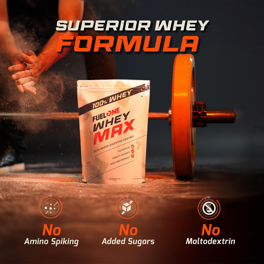 FUELONE Whey Max - Chocolate, with Shaker | Grocsy