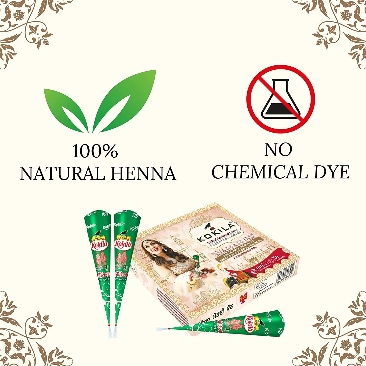Kokila Natural Mehandi Cones | Grocsy