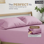 Ambra Linens Ultra Soft Pillow Protectors 300TC Set of 2 Breathable Pillow Covers-Pink | Grocsy