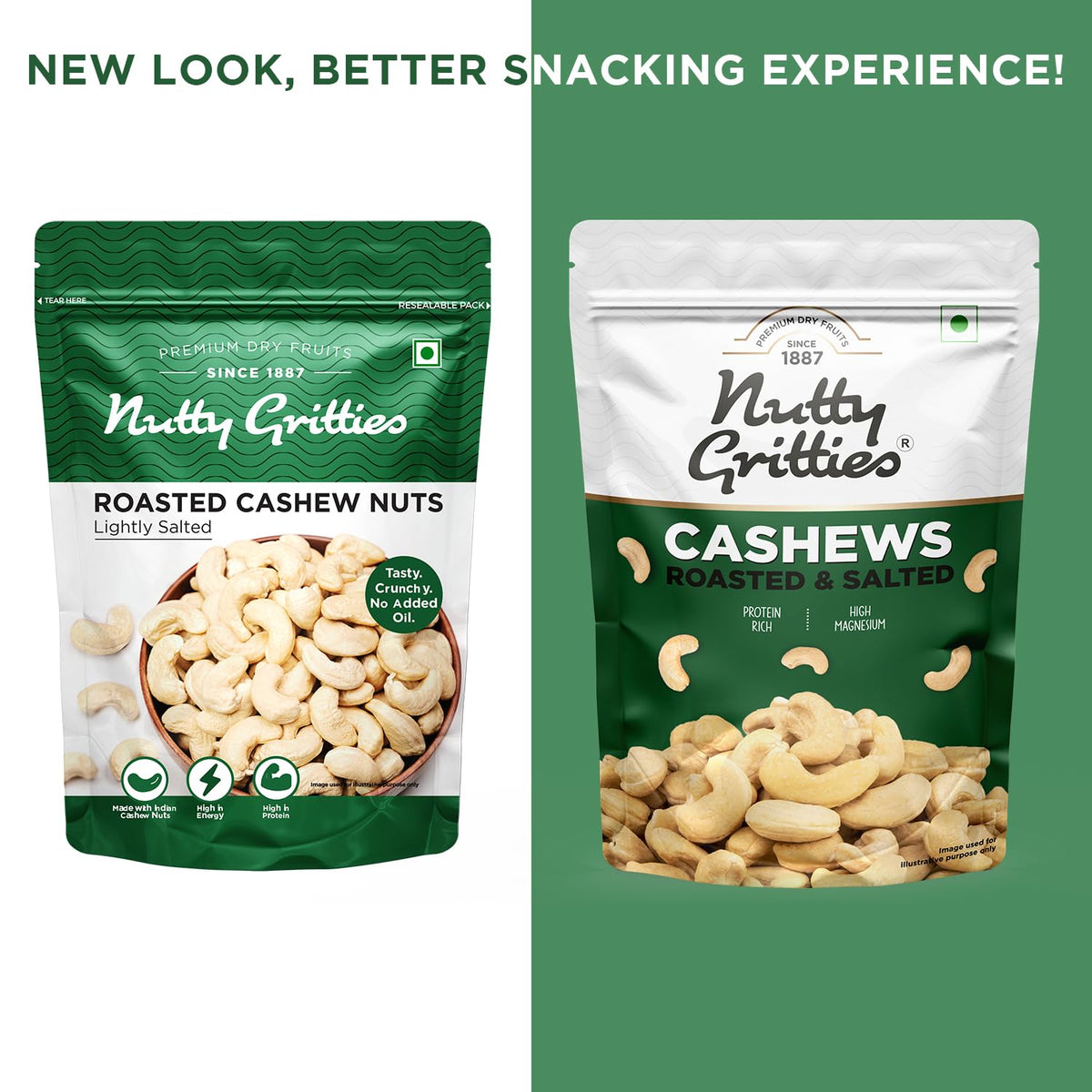 Nutty Gritties Jumbo Roasted Cashew Nuts Lightly Salted | Grocsy