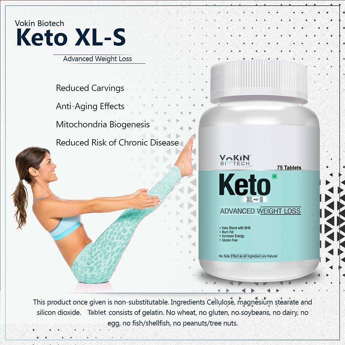 Vokin Biotech Keto Advanced XL to S Weight Loss Supplement & Supports Fat Burn | Grocsy
