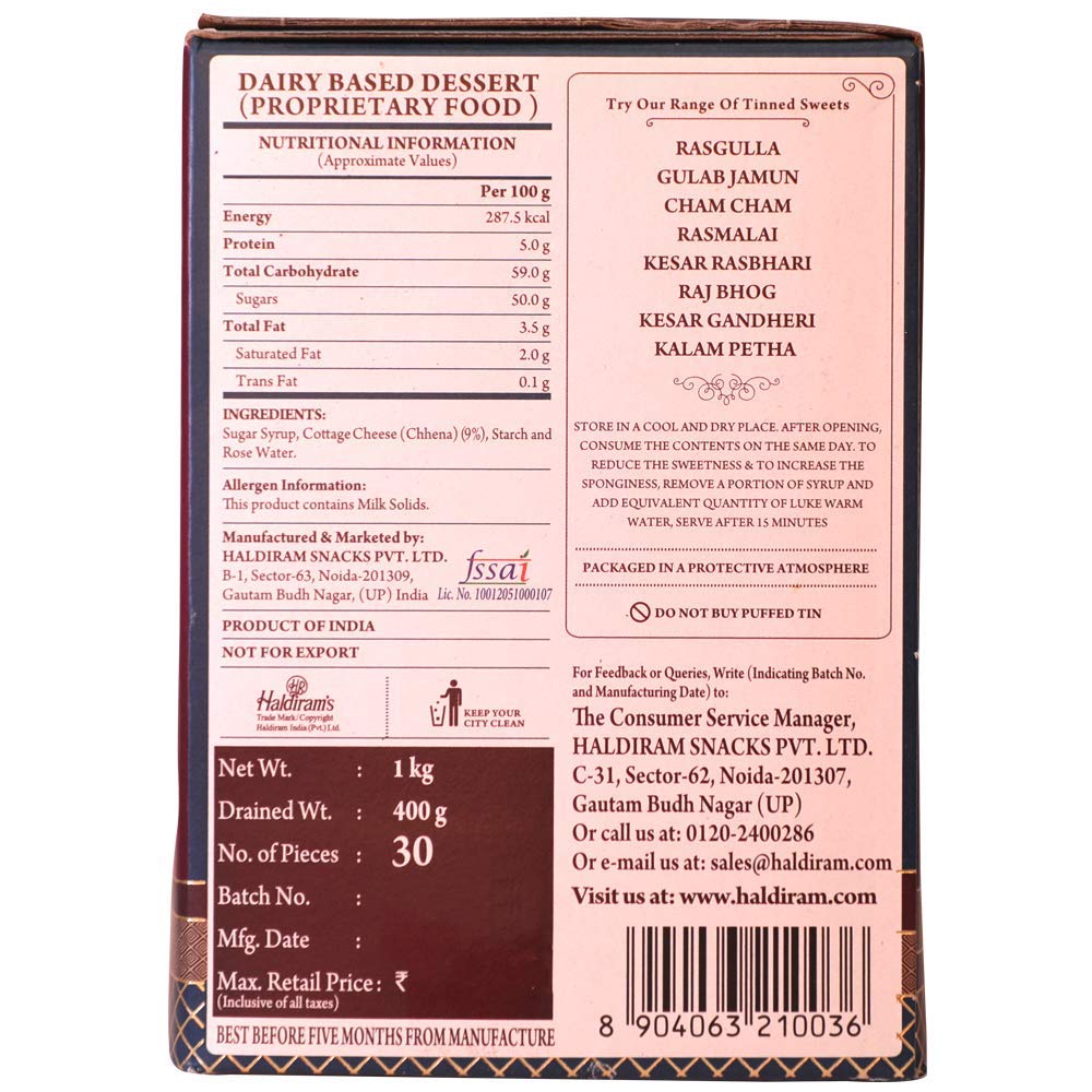 Haldirams White Rasbhari | Grocsy