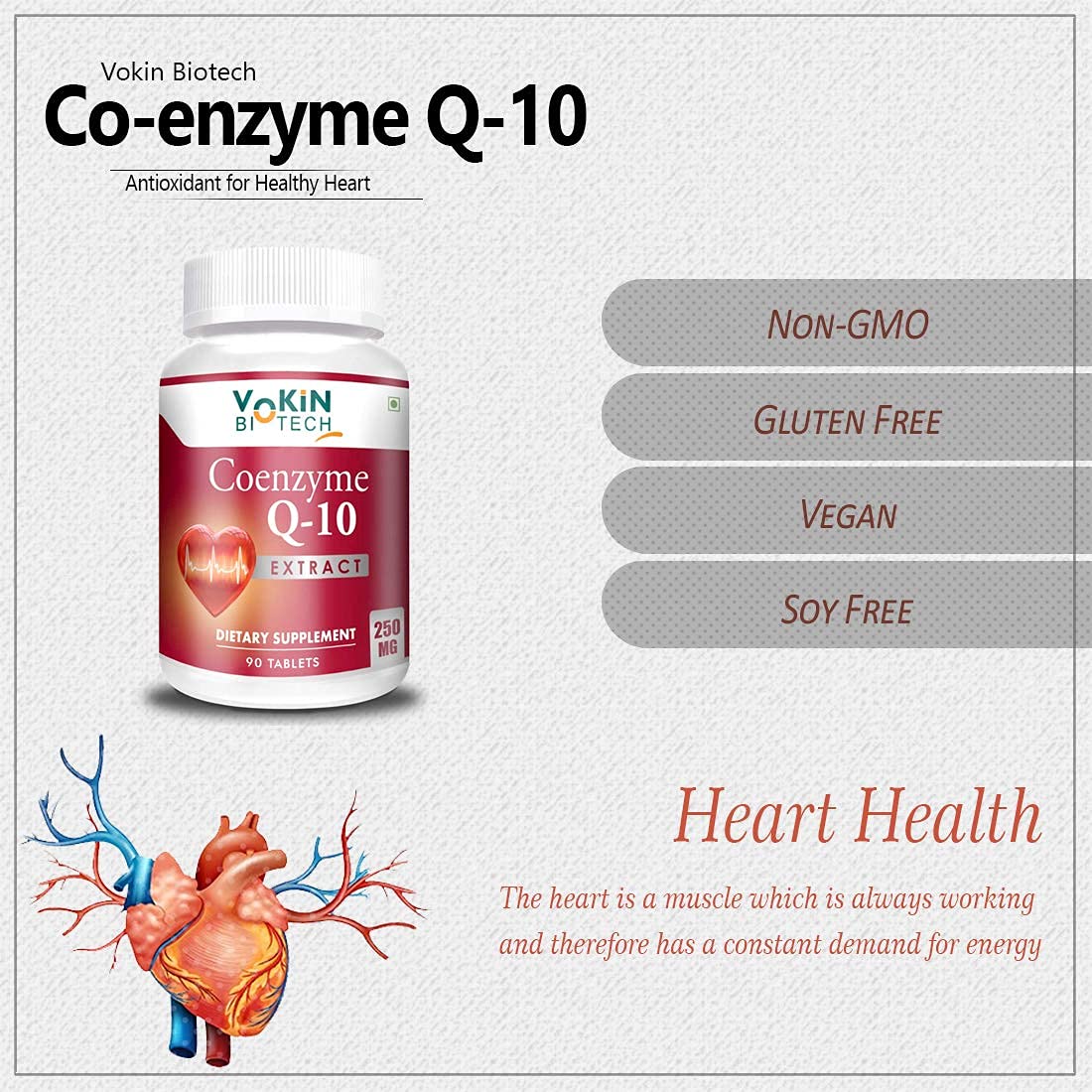 Vokin Biotech 100% Natural Coenzyme Q | Grocsy